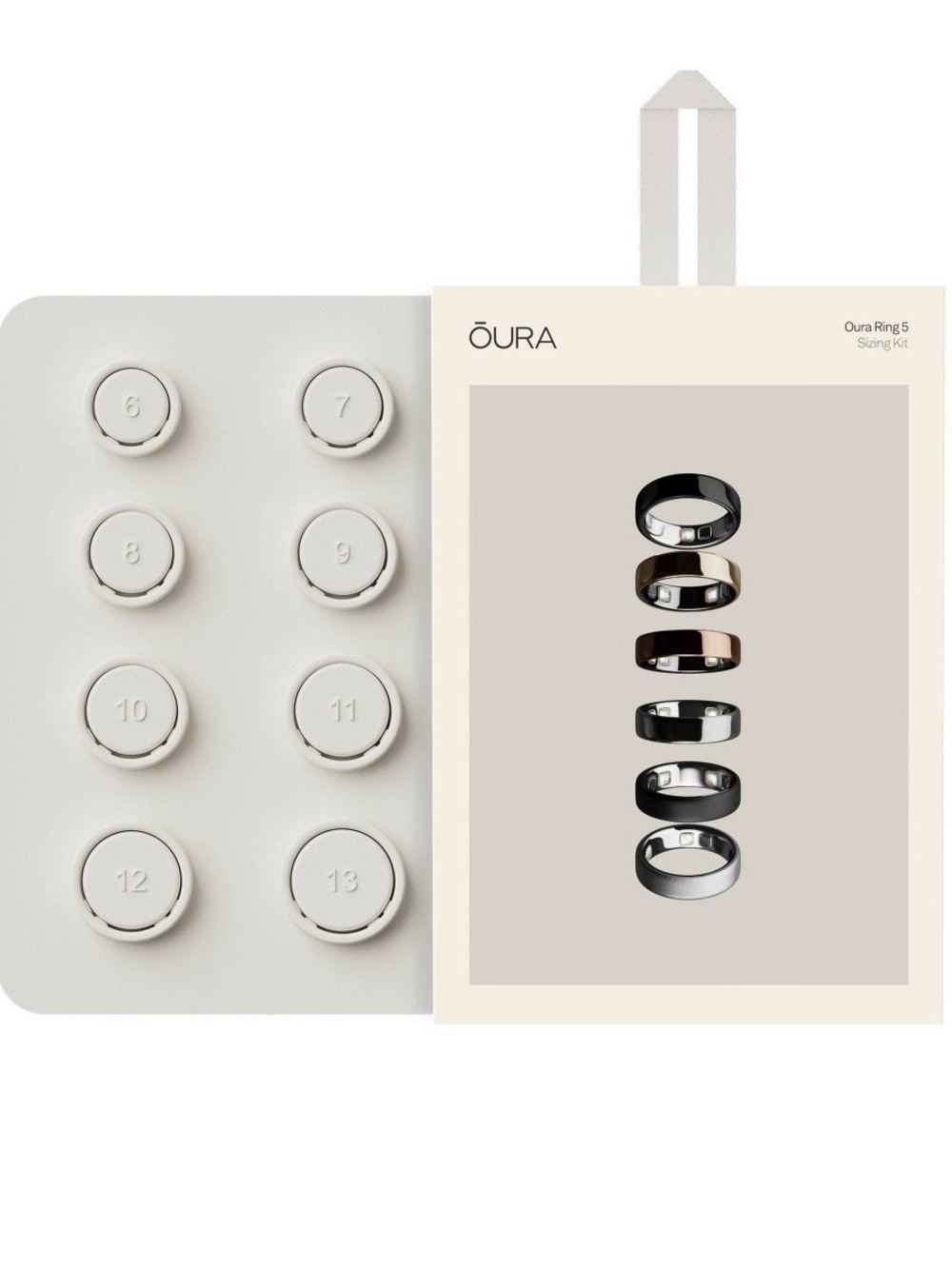 Oura Ring 5 Sizing Set in Neutral Grey and Cream